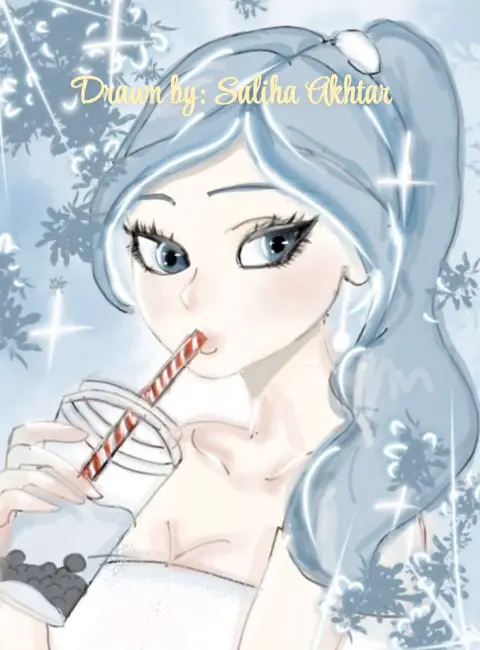 Ava drinking le boba